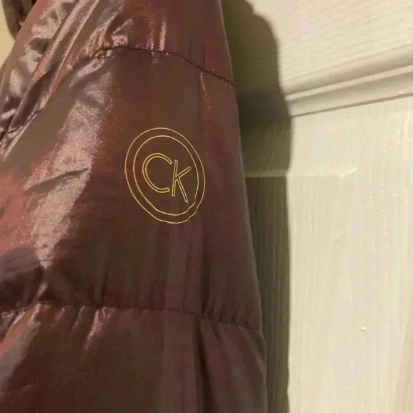 Calvin Klein Women’s Premium Down Puffer Coat w/ Hood Maroon Sz. XS - Picture 8 of 11